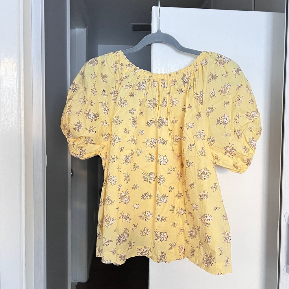 DÔEN Doen Tennessee Floral Cotton Top Sunshine Bouton de Rose Yellow XS - Picture 6 of 13